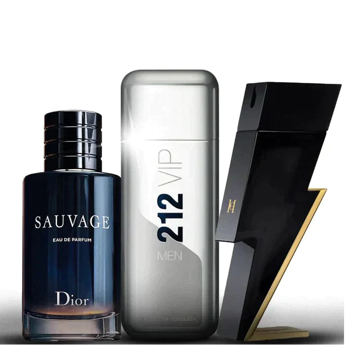 COMPRE 1 LEVE 3 (Perfumes Masculinos Importados ) - Sauvage Dior + 212 Vip Men e Bad Boy Carolina Herrera - 100ml cada
